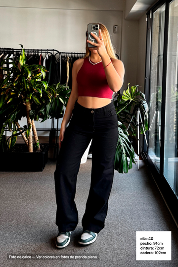 Jean Wide Leg Mujer Super Black