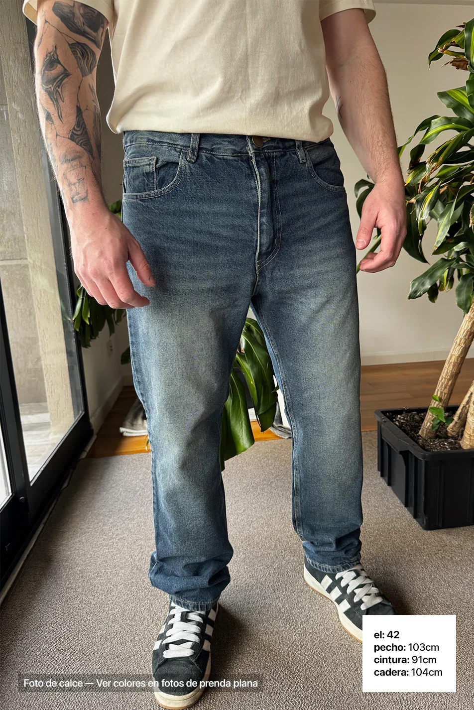 Jean Straight Hombre Vintage Blue