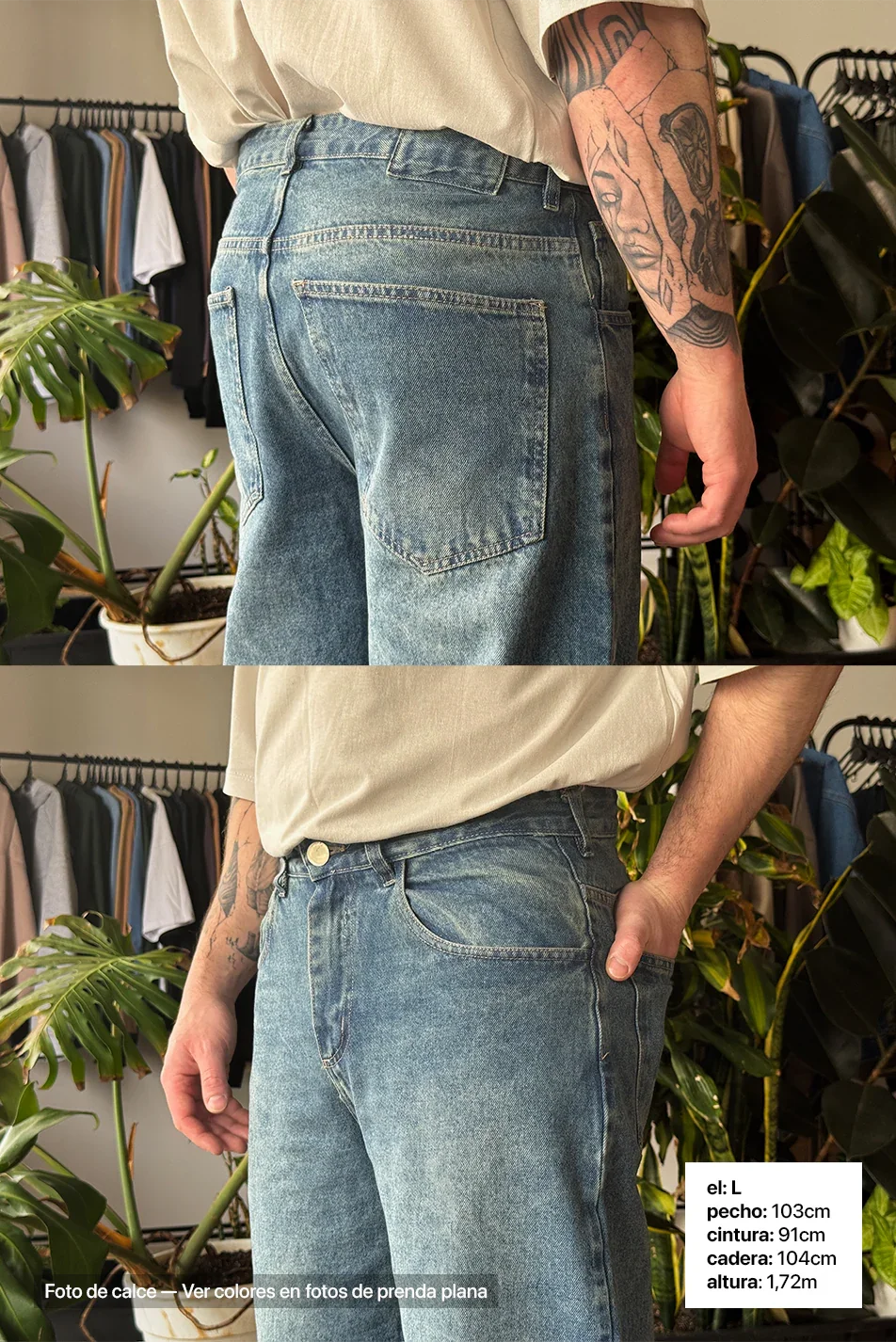 Jean Baggy Hombre Vintage Blue