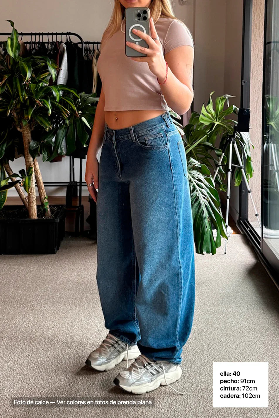 Jean Baggy Mujer Blue