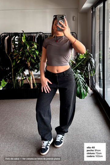 Jean Baggy Mujer Oxido Black