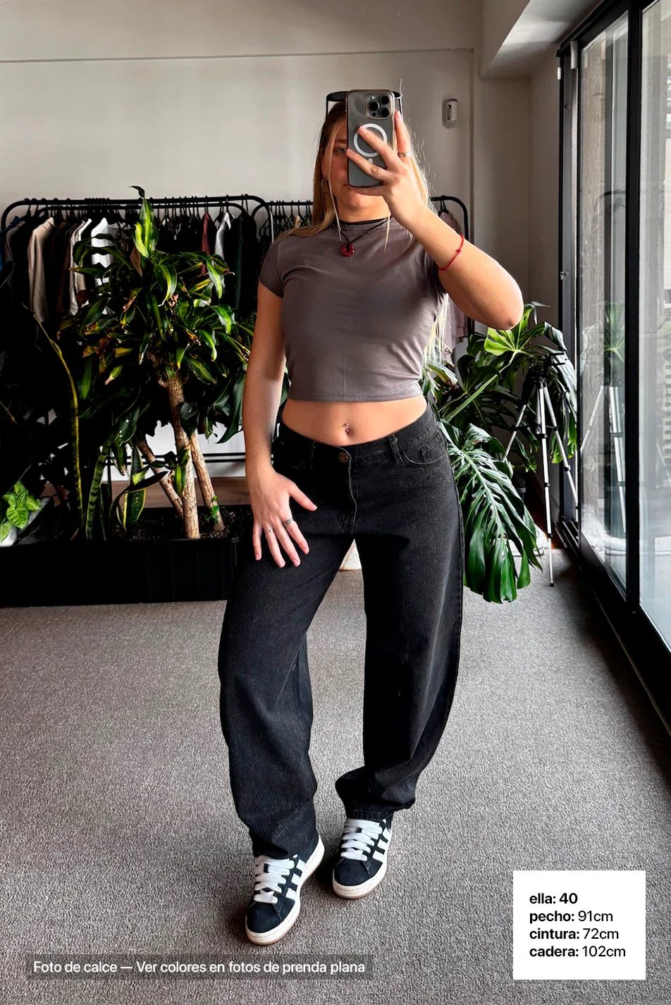 Jean Baggy Mujer Oxido Black