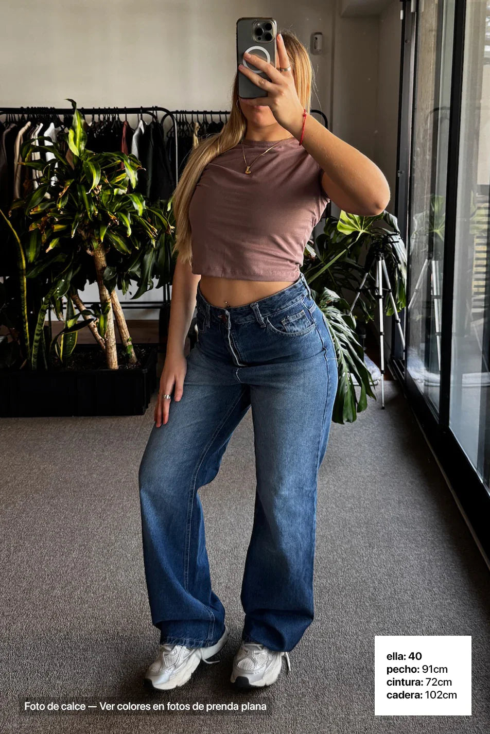 Jean Wide Leg Mujer Blue