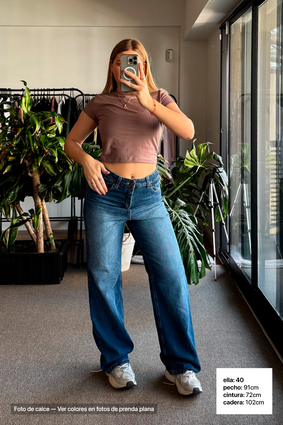 Jean Wide Leg Mujer Blue