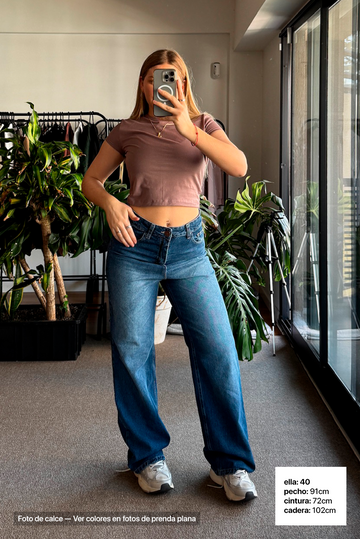 Jean Wide Leg Mujer Blue