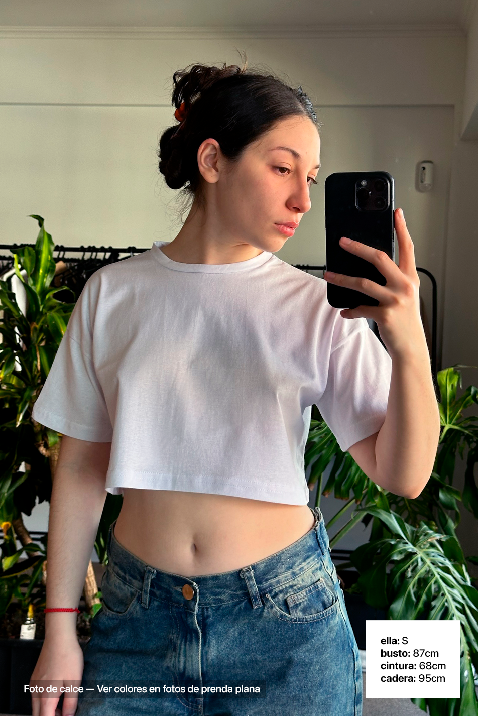 Remera Crop - Verde Botella