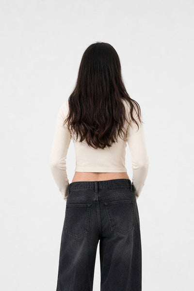 Remera Ribb Manga Larga Crop calce 3