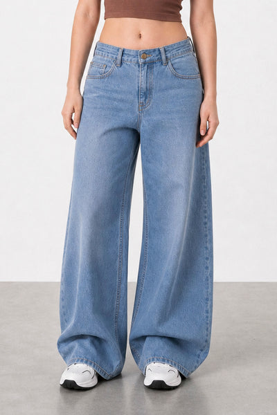 Jean Elastizado Wide Leg Light Blue Mujer