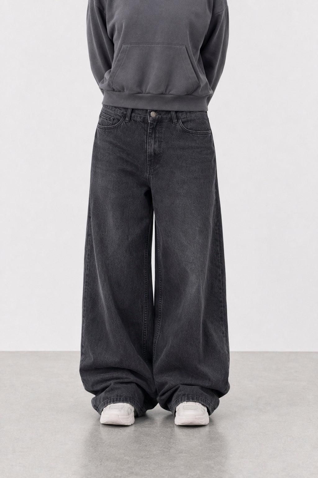 Jean Elastizado Wide Leg Old Black Mujer