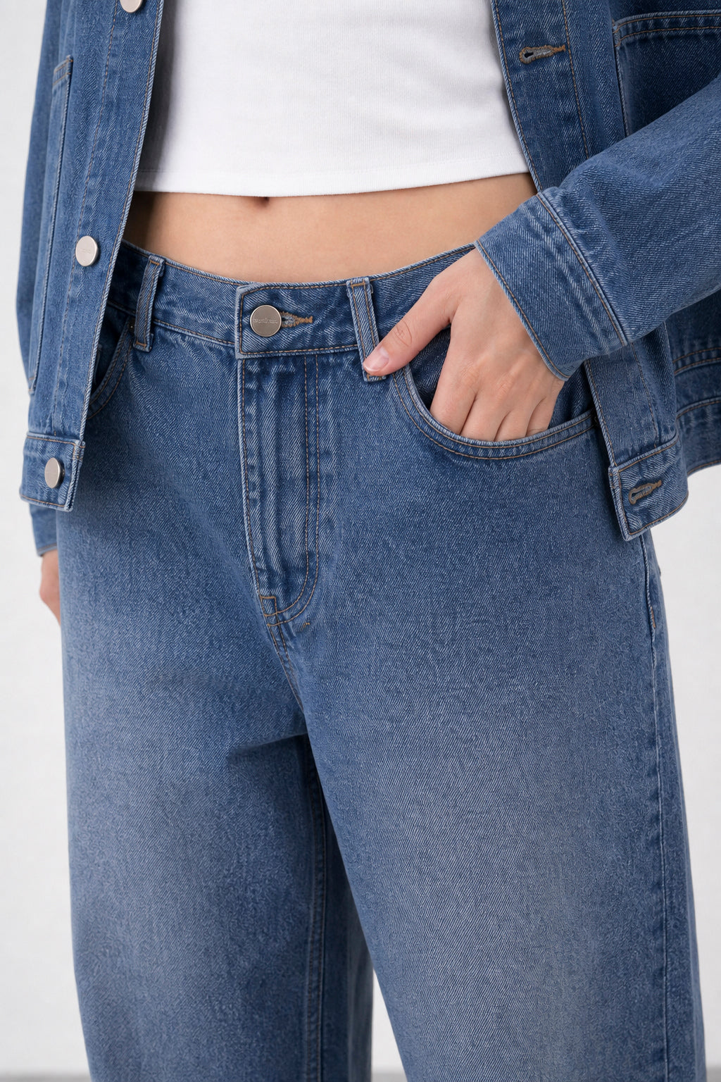 Jean Baggy Blue Mujer