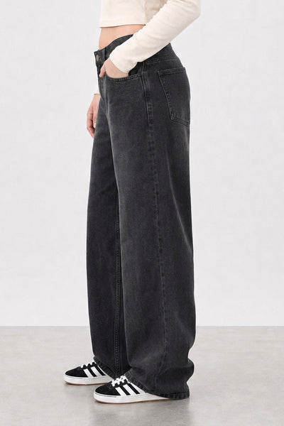 Jean Baggy Oxido Black Mujer