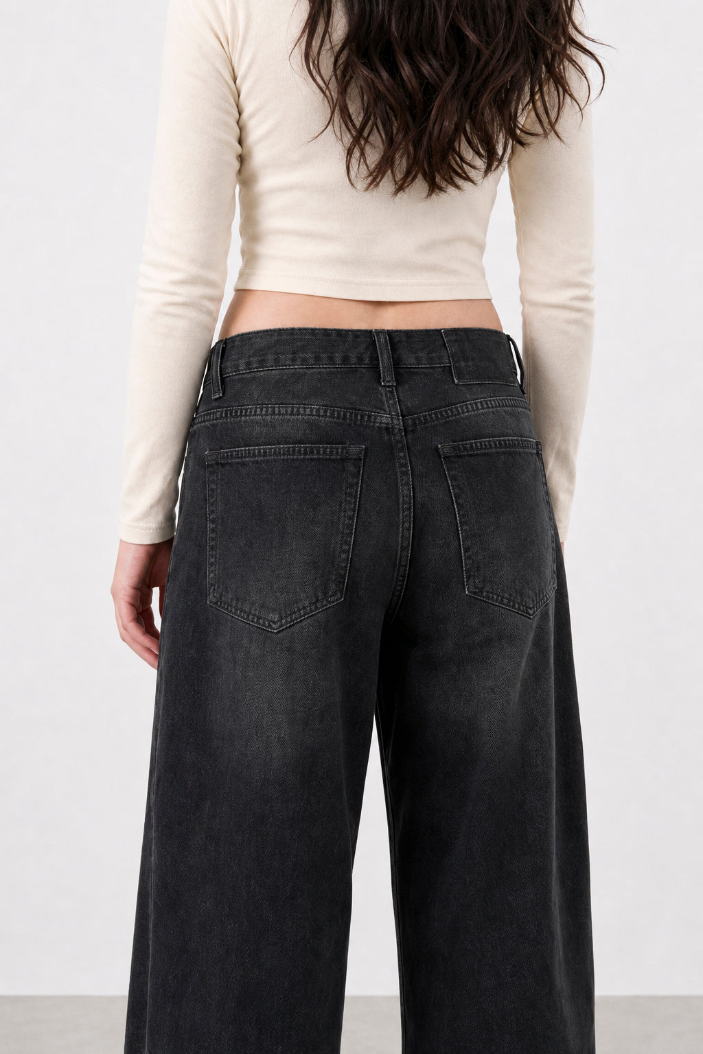 Jean Baggy Oxido Black Mujer
