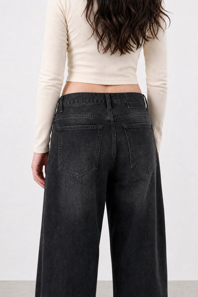 Jean Baggy Oxido Black Mujer