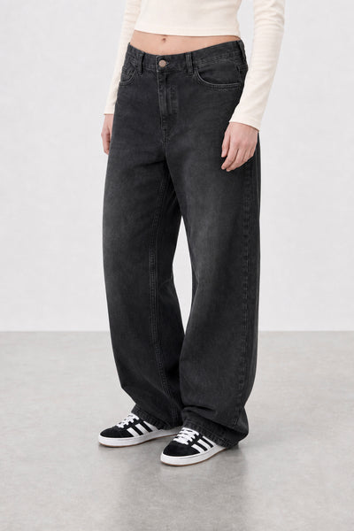 Jean Baggy Oxido Black Mujer