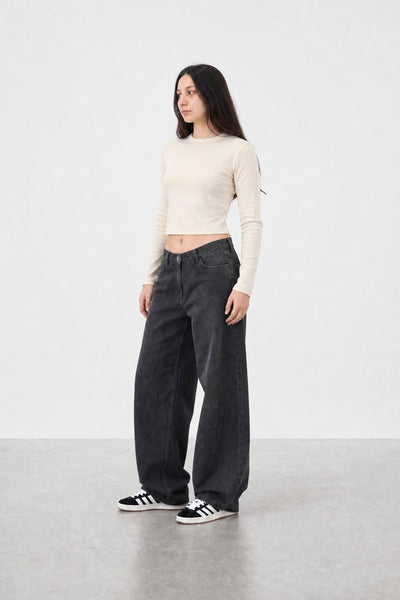 Jean Baggy Oxido Black Mujer