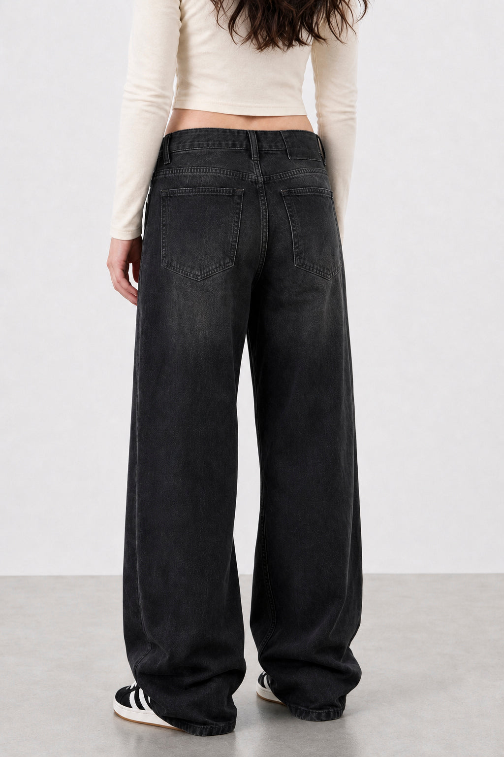 Jean Baggy Oxido Black Mujer
