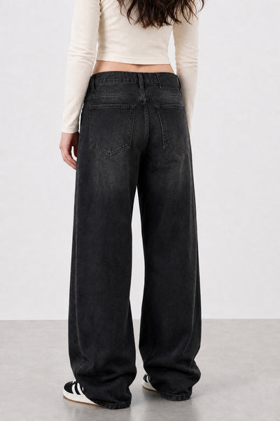 Jean Baggy Oxido Black Mujer
