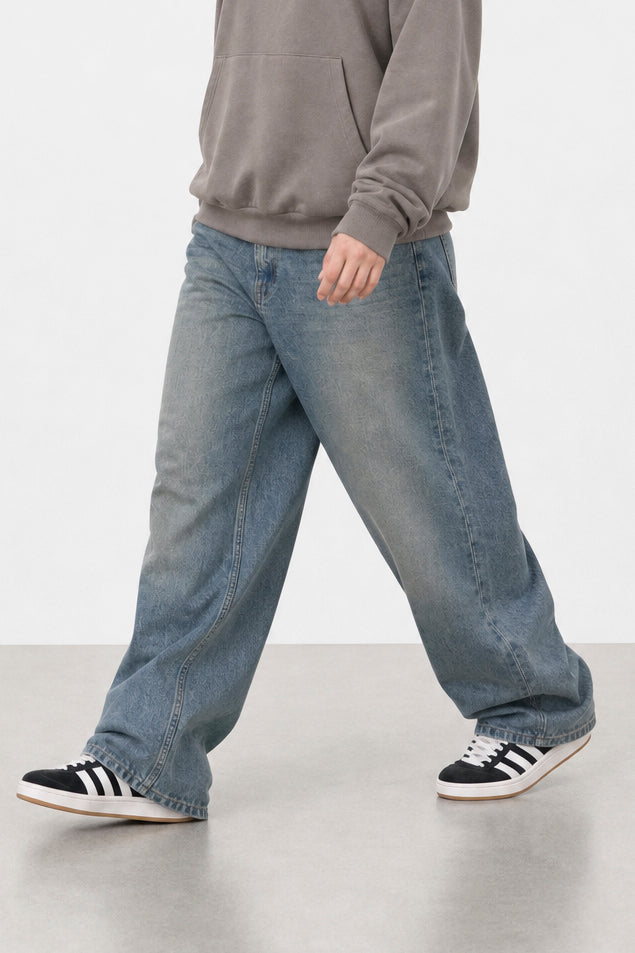Jean Baggy Oxido Blue Mujer