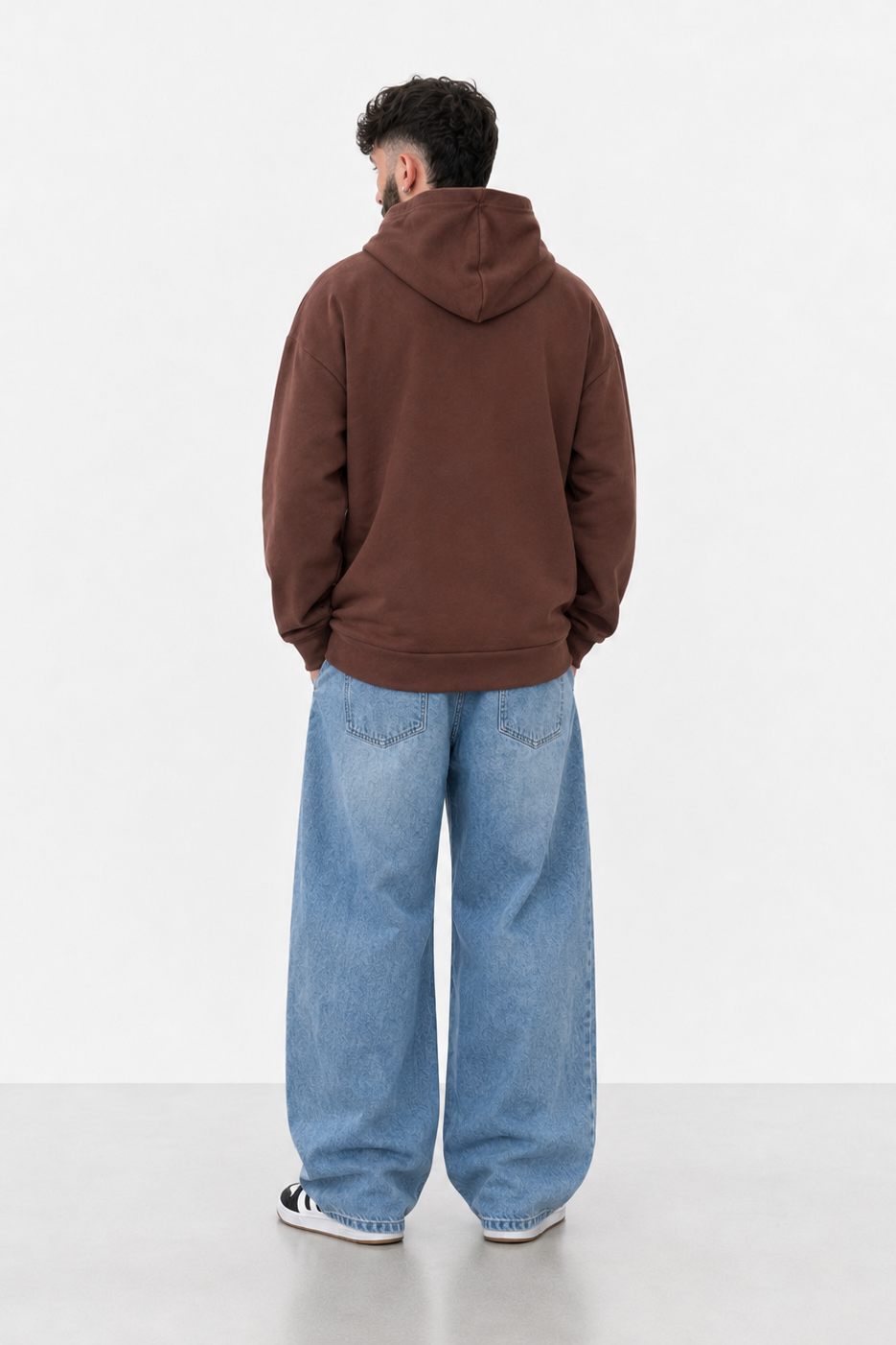 Canguro Oversize Frisado + Jean Baggy Light Blue Hombre