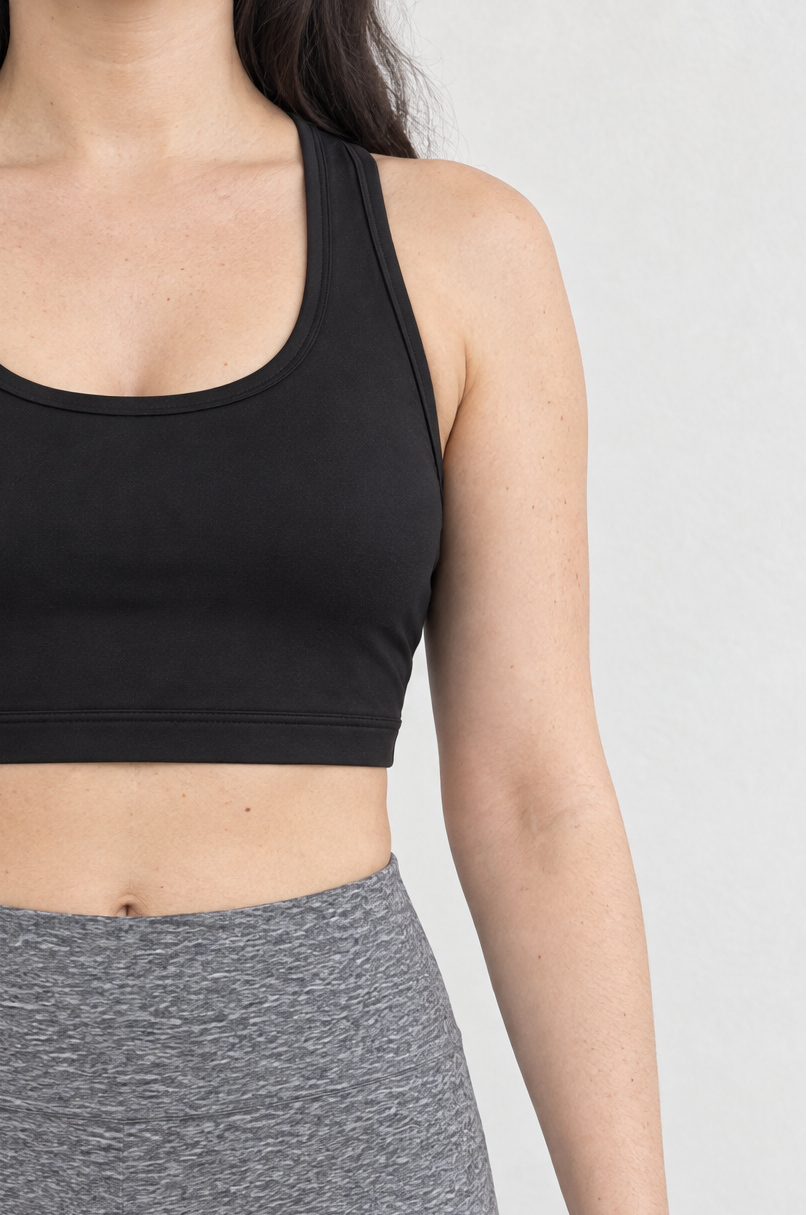 Sport Bra Escote - Negro