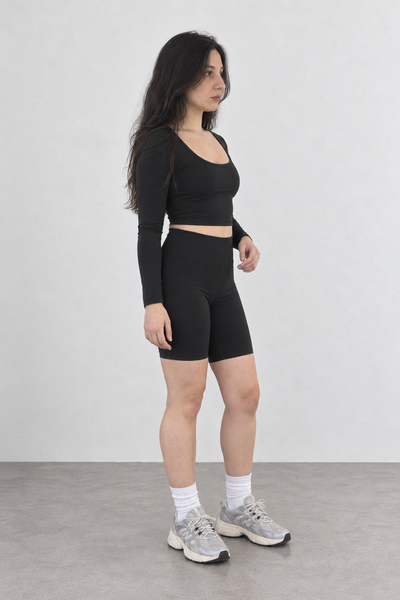 Sport Top Manga Larga - Negro