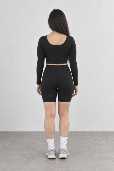 Sport Top Manga Larga - Negro