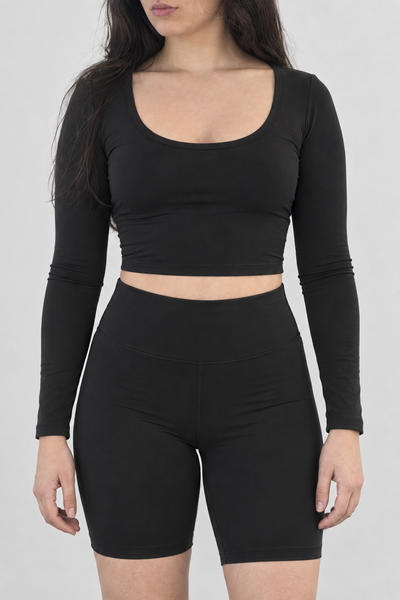 Sport Top Manga Larga - Negro