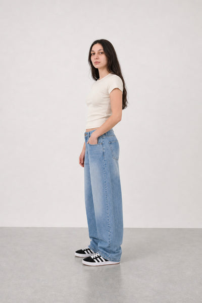 Jean Baggy Light Blue Mujer