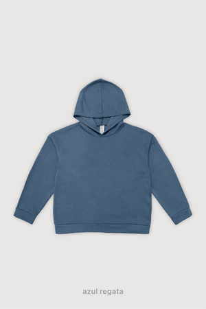 Hoodie Oversize Frisado - Azul Regata