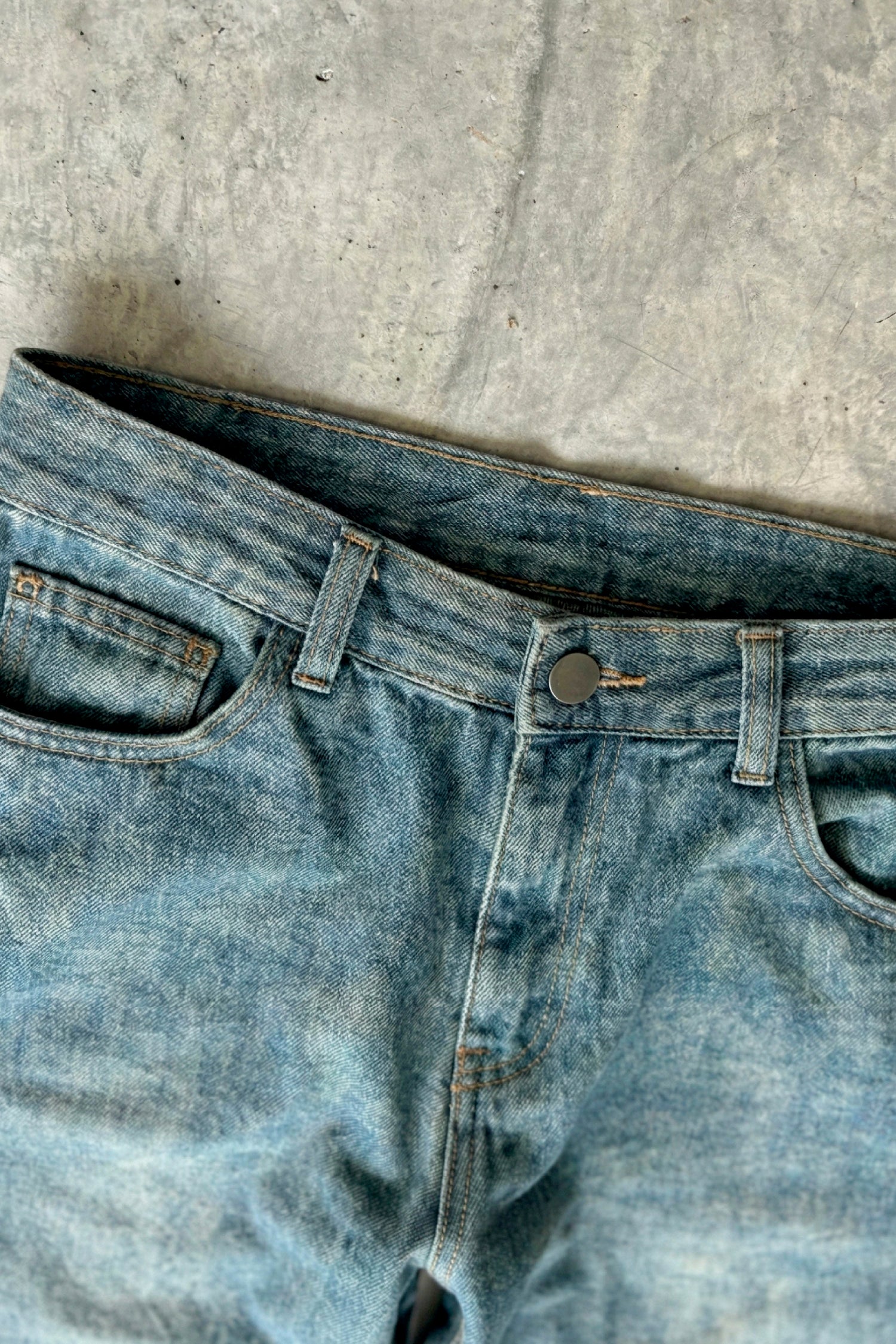 Top Ribb Basic + Jean Baggy Oxido Blue Mujer