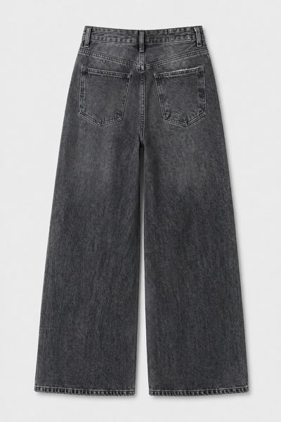 Jean Elastizado Wide Leg Old Black Mujer
