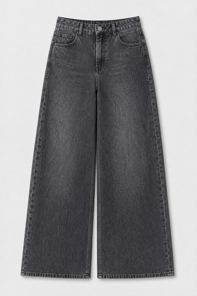 Jean Elastizado Wide Leg Old Black Mujer
