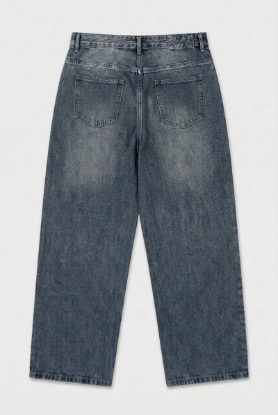 Jean Baggy Old Blue Black - Mujer