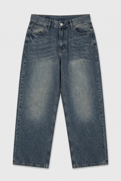Jean Baggy Old Blue Black - Mujer