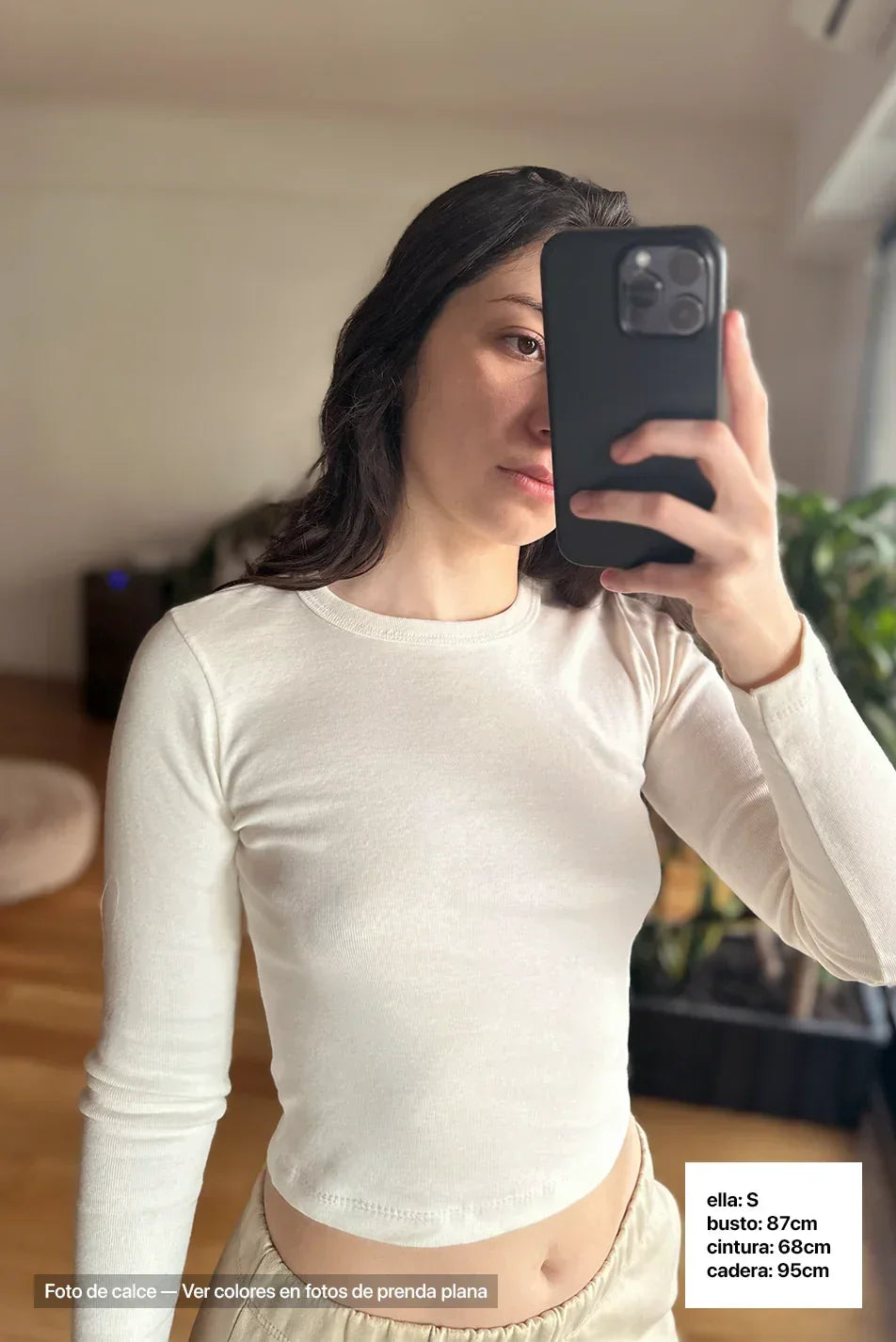 Remera Ribb Manga Larga Crop