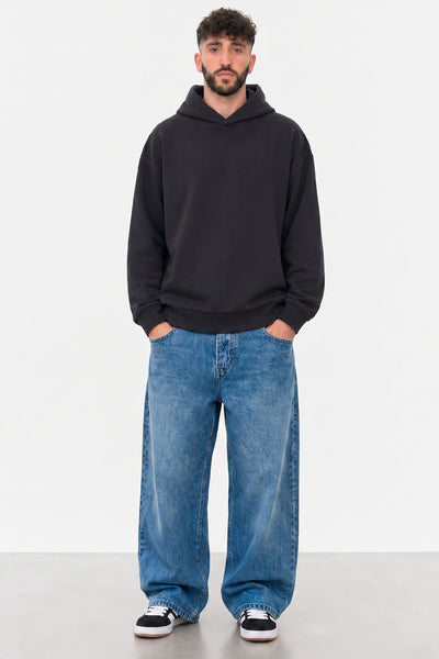 Hoodie Oversize Frisado + Jean Baggy Blue Hombre