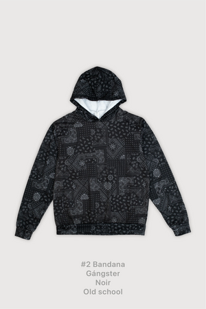 Hoodie Rustico Estampado - #2 Bandana Gangster Noir Old school