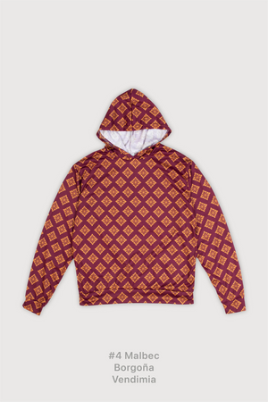 Hoodie Rustico Estampado - #4 Malbec Borgoña Vendimia
