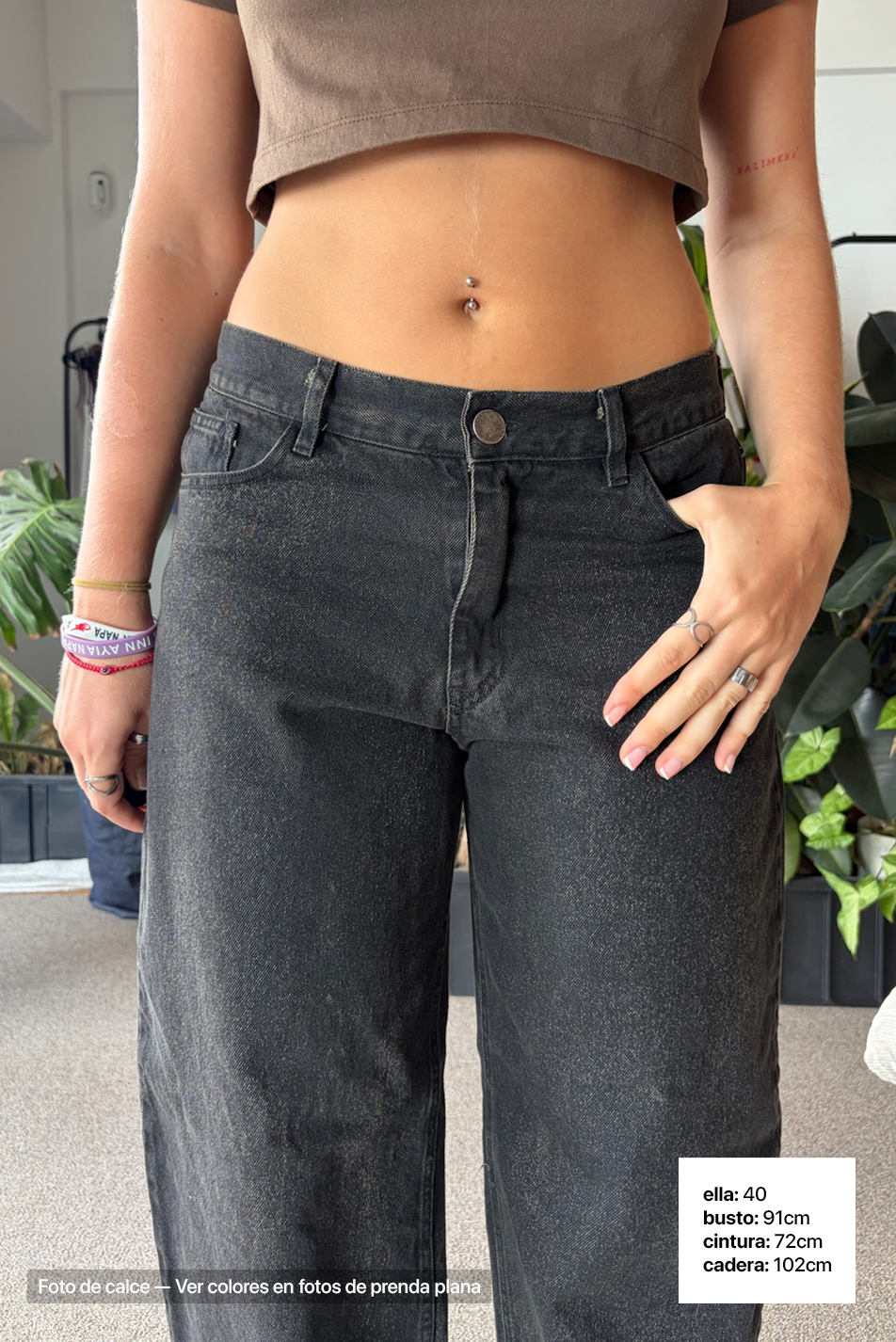 Jean Baggy Mujer Oxido Black