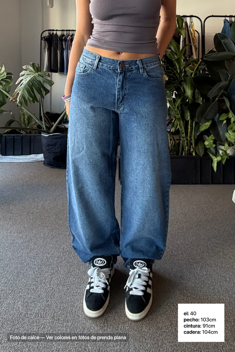 Jean Baggy Mujer Blue