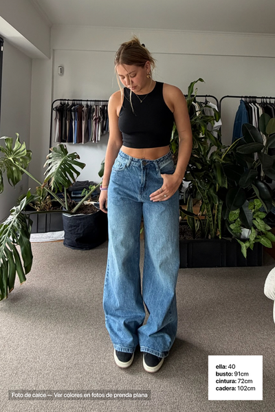 Jean Extra Wide Leg Light Blue Mujer