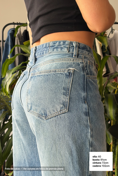 Jean Extra Wide Leg Light Blue Mujer