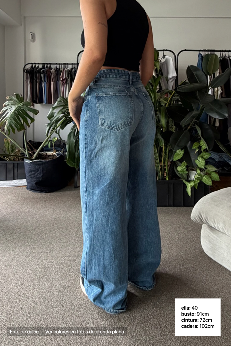 Jean Extra Wide Leg Light Blue Mujer