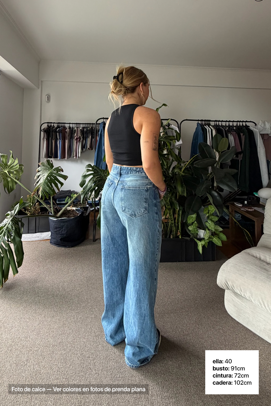 Jean Extra Wide Leg Light Blue Mujer