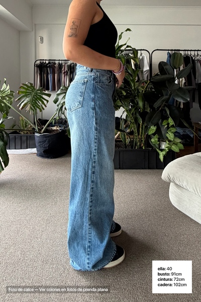 Jean Extra Wide Leg Light Blue Mujer