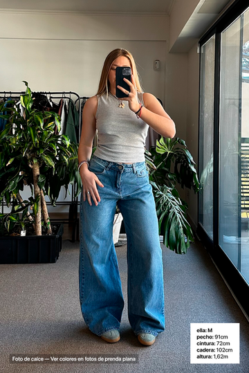 Jean Extra Wide Leg Mujer Light Blue - Light Blue