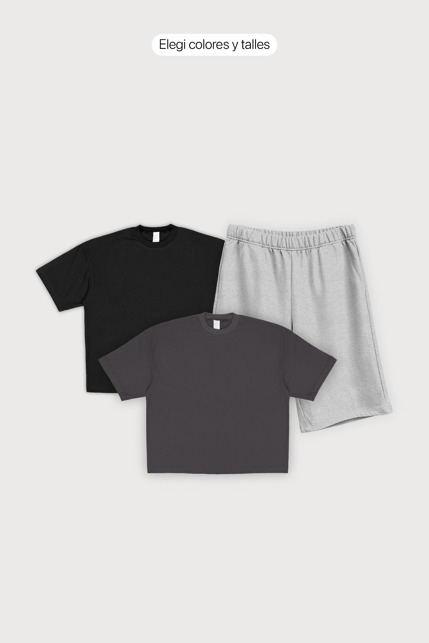 Bermuda + 2 Remeras Hombre