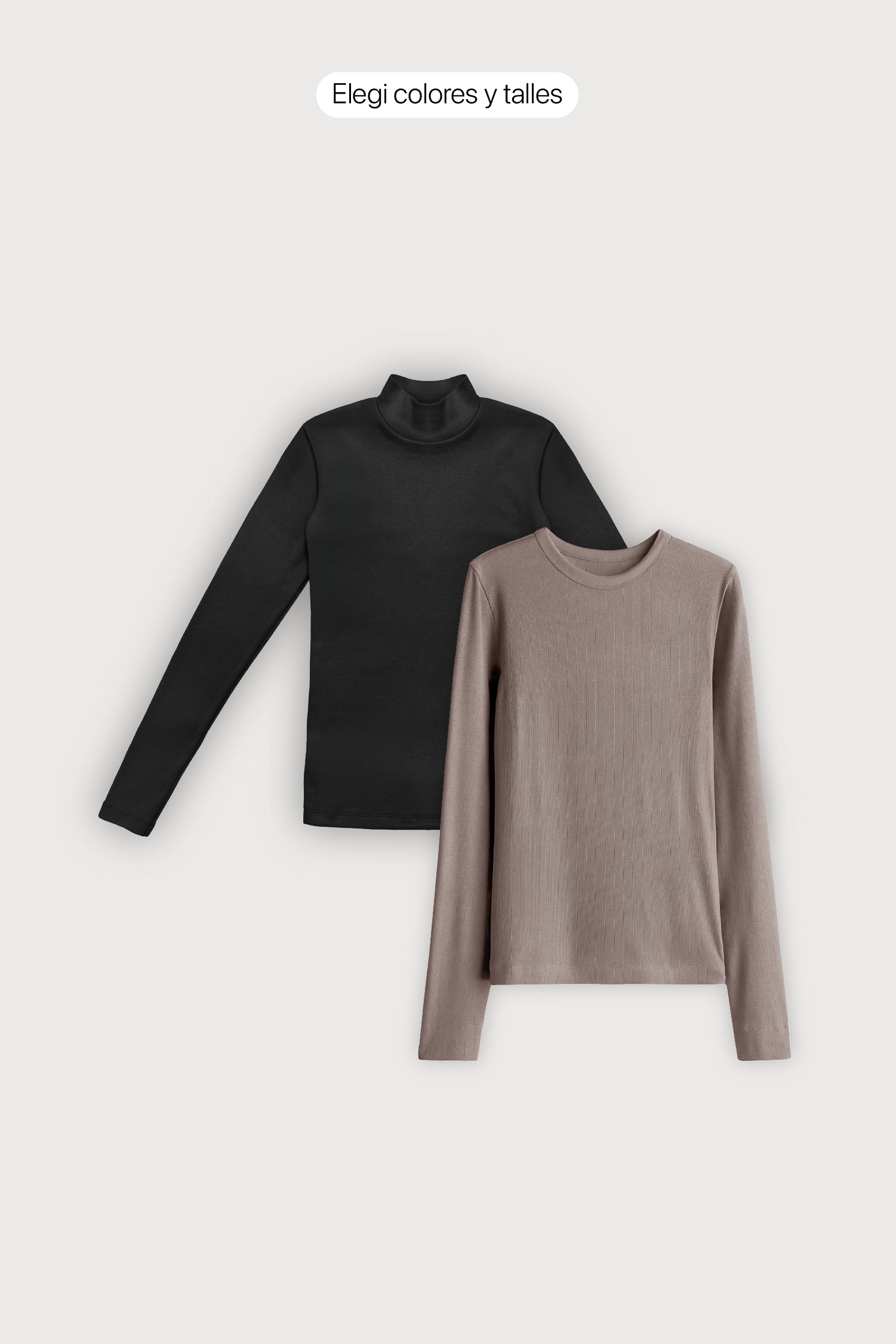 Outfit Polera Ribb + Remera Ribb Manga Larga