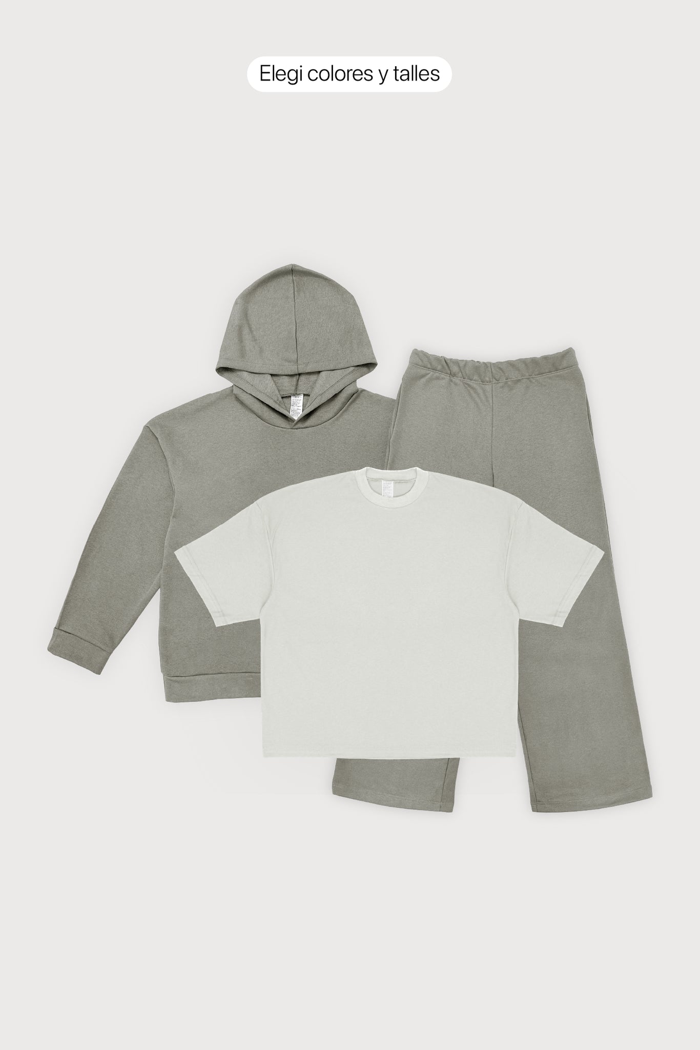 Hoodie Boxy Fit Frisado + Remera Boxy Fit + Jogging Baggy Frisado + 🎁 Hoodie de outlet de regalo