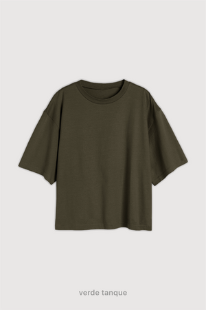 Remera Boxy Fit - Verde tanque